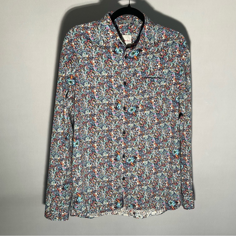 Signum Berlin 1926 Abstract Paint Splatter Modern Fit Wearable Art Button Up Med - Picture 4 of 16